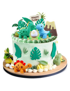 Adornos de Pastel de Dinosaurio BlingABC - 15 Piezas