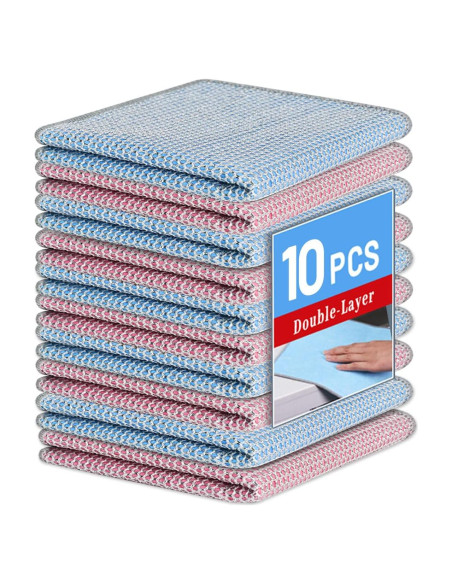 10 Paños de Acero Inoxidable Wangjinpeng 25x25 cm Reutilizables