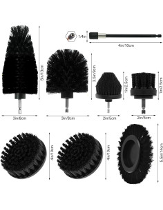 Juego de 8 Accesorios de Cepillo de Limpieza ETOUPA Negro 2