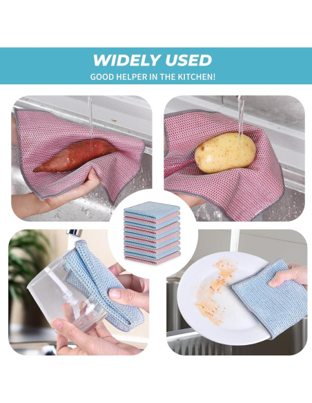 10 Paños de Acero Inoxidable Wangjinpeng 25x25 cm Reutilizables