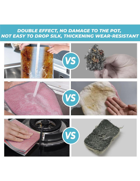 10 Paños de Acero Inoxidable Wangjinpeng 25x25 cm Reutilizables