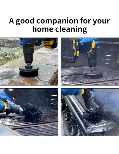 Juego de 8 Accesorios de Cepillo de Limpieza ETOUPA Negro