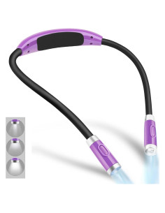 Luz de Lectura LED Vekkia para el Cuello, 3 Brillos, Púrpura