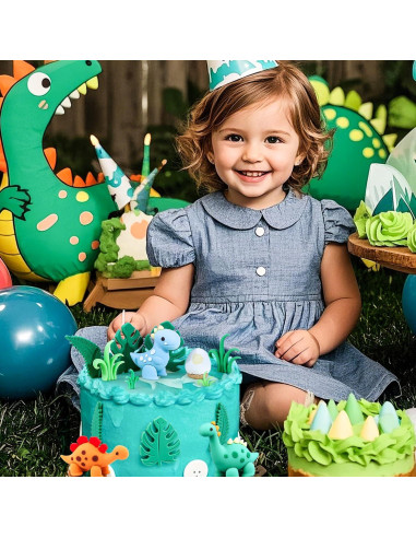 Adornos de Pastel de Dinosaurio BlingABC - 15 Piezas