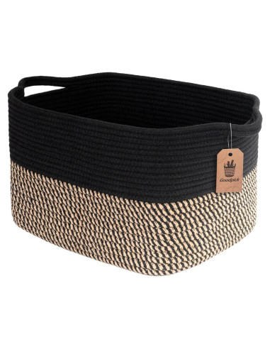 Cesta de Almacenamiento Goodpick Tejida 33x25x22cm Negra