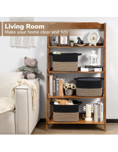 Cesta de Almacenamiento Goodpick Tejida 33x25x22cm Negra 2