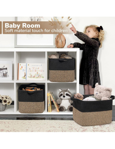 Cesta de Almacenamiento Goodpick Tejida 33x25x22cm Negra