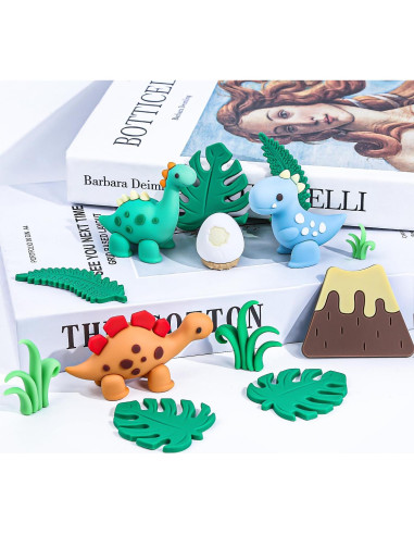 Adornos de Pastel de Dinosaurio BlingABC - 15 Piezas