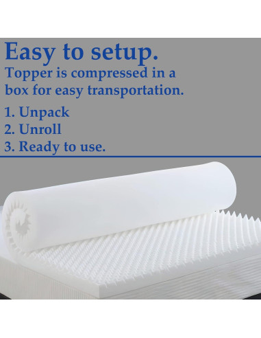 Capa de Espuma Convoluta Reina Solución Espinal 20" Blanca