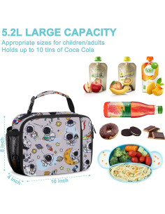 Caja de Almuerzo Aislada esouler Astronauta 25.4x10.2x20.3 cm 2