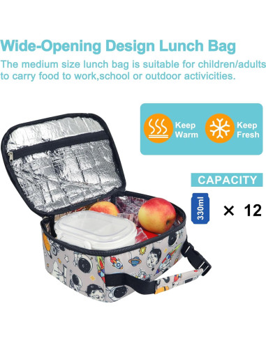 Caja de Almuerzo Aislada esouler Astronauta 25.4x10.2x20.3 cm