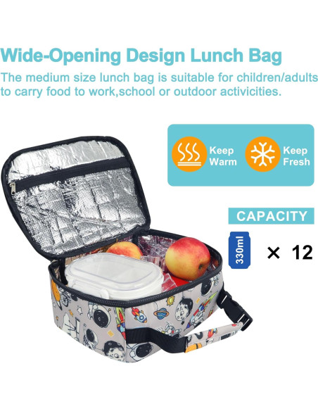 Caja de Almuerzo Aislada esouler Astronauta 25.4x10.2x20.3 cm