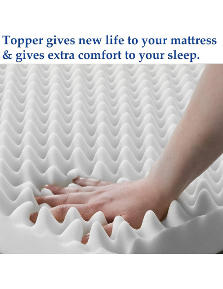 Capa de Espuma Convoluta Reina Solución Espinal 20" Blanca