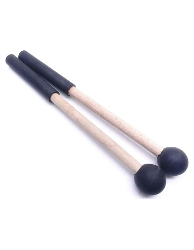 Palos de Percusión Jiayouy 21.59 cm Cabeza de Goma Negro