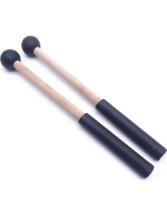 Palos de Percusión Jiayouy 21.59 cm Cabeza de Goma Negro 2