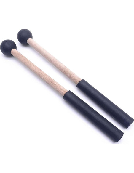 Palos de Percusión Jiayouy 21.59 cm Cabeza de Goma Negro
