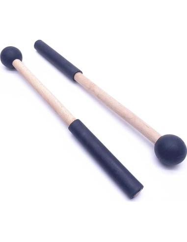 Palos de Percusión Jiayouy 21.59 cm Cabeza de Goma Negro