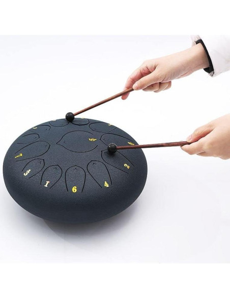 Palos de Percusión Jiayouy 21.59 cm Cabeza de Goma Negro