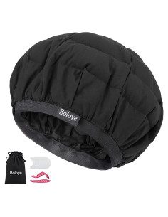 Gorro Calentador de Semillas de Lino Boloye - Acondicionador Profundo Universal Negro