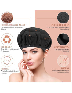 Gorro Calentador de Semillas de Lino Boloye - Acondicionador Profundo Universal Negro 2