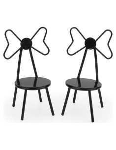 Juego de Sillas Miniatura Cutemini 1:12 Metal Negro (2 Piezas)