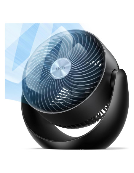 Ventilador de Mesa Dreo DR-HAF007 Negro, 30.48cm, 3 Velocidades, Silencioso 28dB