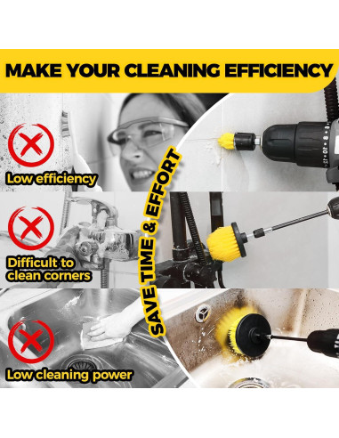 Holikme 6 Cepillos de Taladro para Limpieza de Superficies