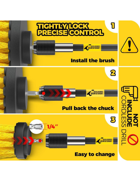 Holikme 6 Cepillos de Taladro para Limpieza de Superficies