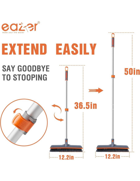 Cepillo de Fregado Eazer 2 en 1 con Mango Telescópico 127 cm
