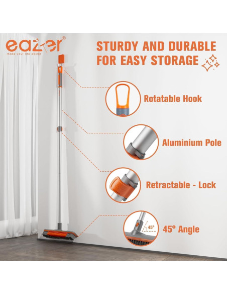Cepillo de Fregado Eazer 2 en 1 con Mango Telescópico 127 cm