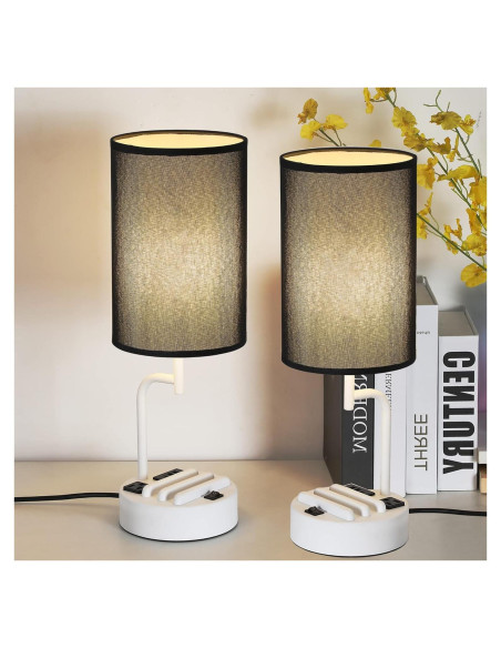 Lámpara de Mesa Dreamholder con 3 Puertos USB y Toma de Corriente