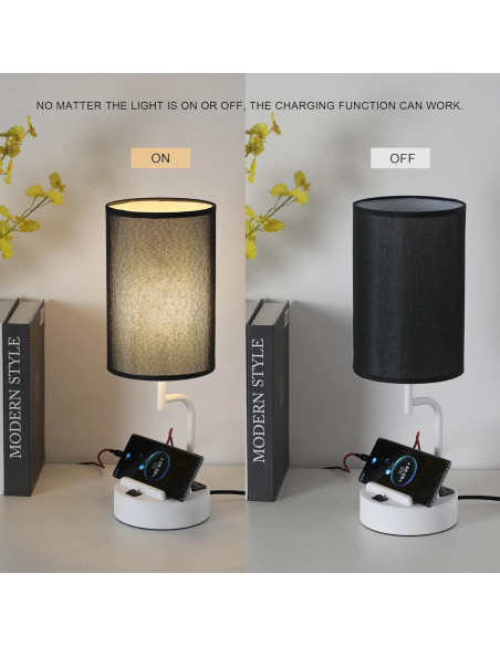 Lámpara de Mesa Dreamholder con 3 Puertos USB y Toma de Corriente