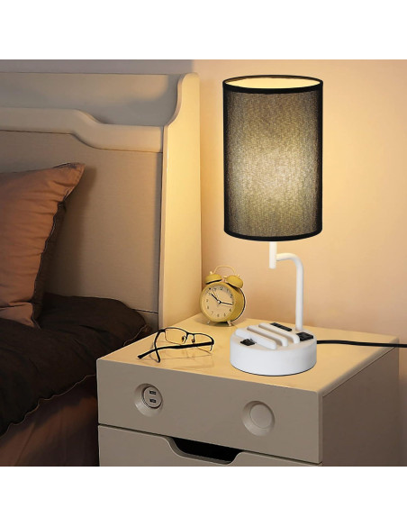 Lámpara de Mesa Dreamholder con 3 Puertos USB y Toma de Corriente