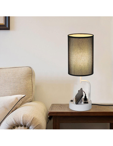 Lámpara de Mesa Dreamholder con 3 Puertos USB y Toma de Corriente