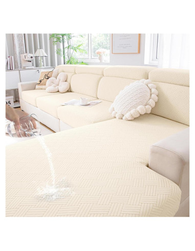 Cubiertas de Cojines de Sofá Impermeables Hyha 2PC Beige