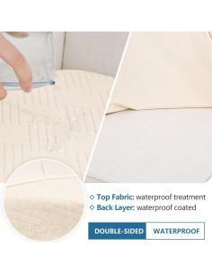 Cubiertas de Cojines de Sofá Impermeables Hyha 2PC Beige 2