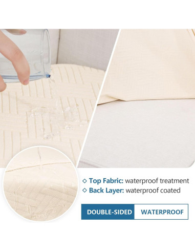 Cubiertas de Cojines de Sofá Impermeables Hyha 2PC Beige