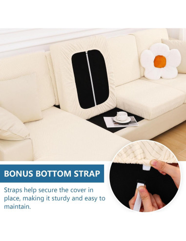 Cubiertas de Cojines de Sofá Impermeables Hyha 2PC Beige