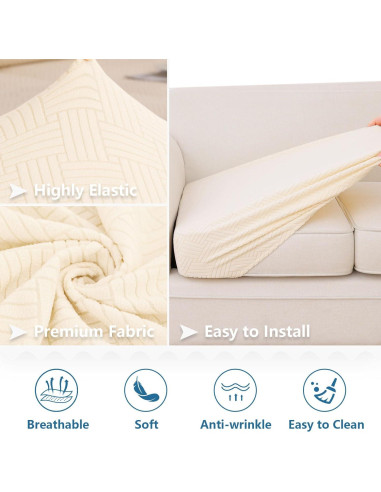 Cubiertas de Cojines de Sofá Impermeables Hyha 2PC Beige