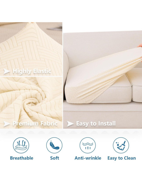 Cubiertas de Cojines de Sofá Impermeables Hyha 2PC Beige