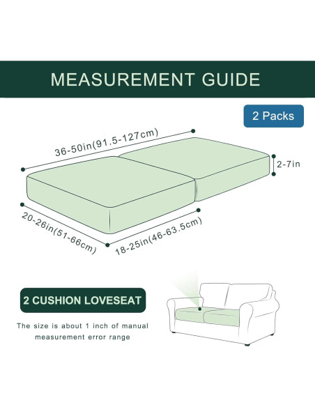 Cubiertas de Cojines de Sofá Impermeables Hyha 2PC Beige