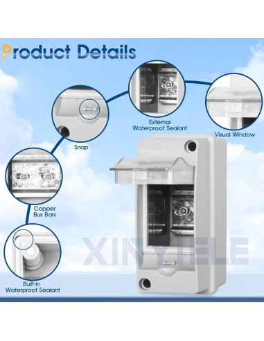 Caja de Protección Eléctrica Impermeable XINYIELE IP65 5.3x8.9x11.9 cm