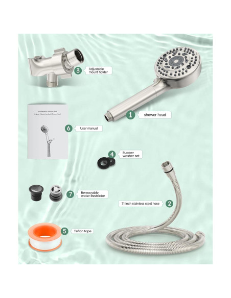 Cabezal de Ducha Filtrado SunCleanse con 9 Modos y Filtro