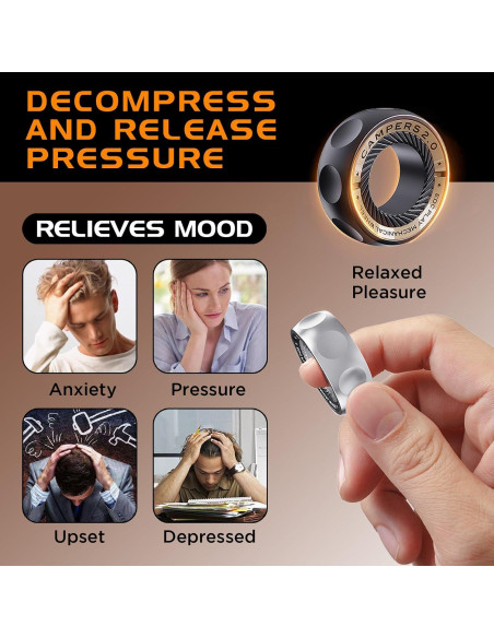 Anillo Fidget Magnético Berotok para Alivio del Estrés - Negro
