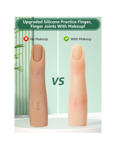 Dedos de Silicona para Práctica de Uñas DECINIEE - 2 Piezas