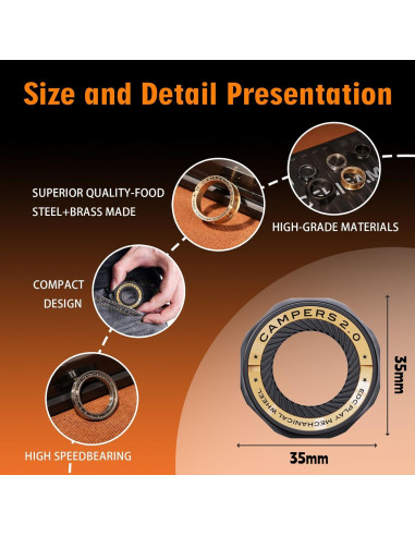 Anillo Fidget Magnético Berotok para Alivio del Estrés - Negro