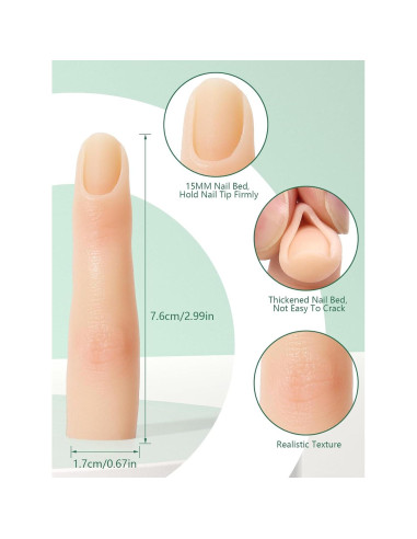 Dedos de Silicona para Práctica de Uñas DECINIEE - 2 Piezas