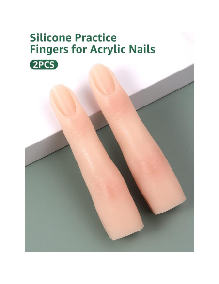 Dedos de Silicona para Práctica de Uñas DECINIEE - 2 Piezas