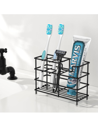 Soporte para Cepillos de Dientes HBlife Mediano Acero Inoxidable Negro
