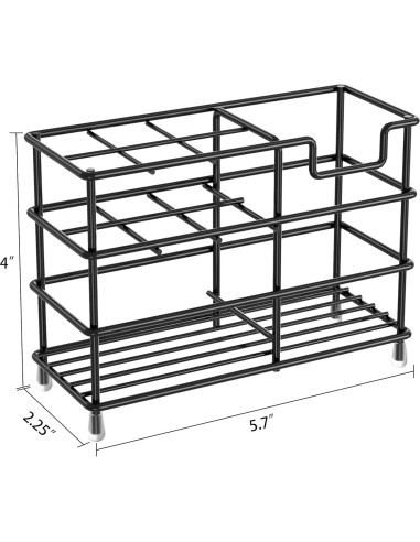 Soporte para Cepillos de Dientes HBlife Mediano Acero Inoxidable Negro
